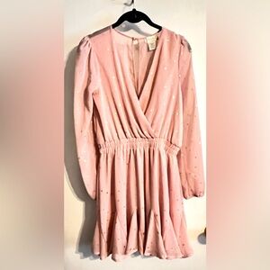 Altar'd State Blush Pink‎ Dress with Gold Stars